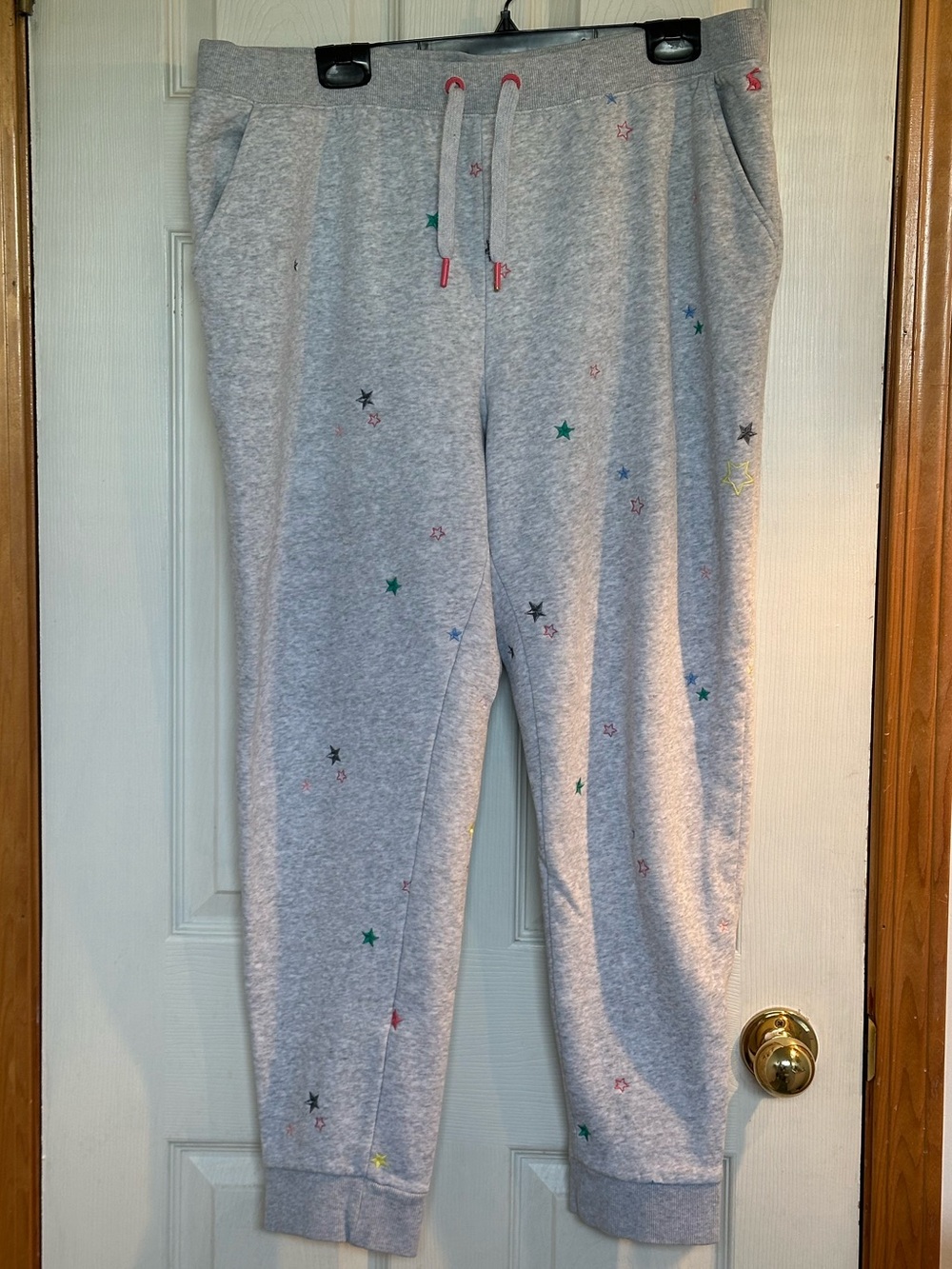 Ladies Joules Gray Star-Print Jogger Pants